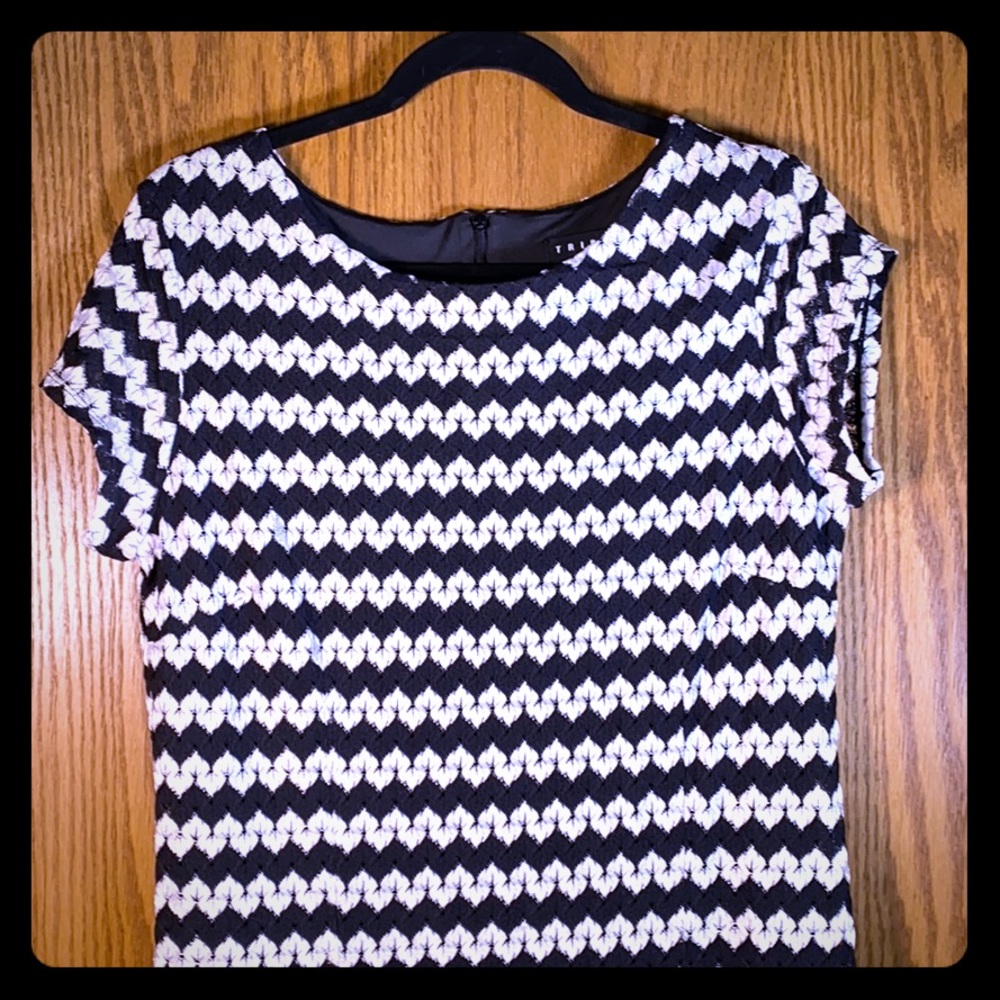 Tribal black and white knit dress. Size 10